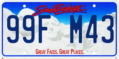 SD license plate 99FM43