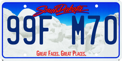 SD license plate 99FM70