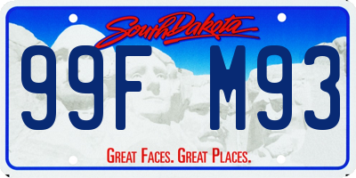 SD license plate 99FM93