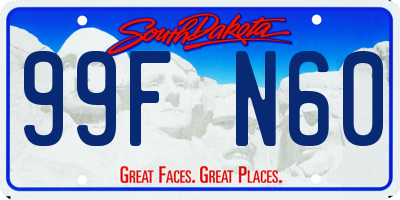 SD license plate 99FN60