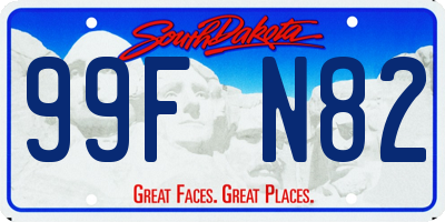 SD license plate 99FN82