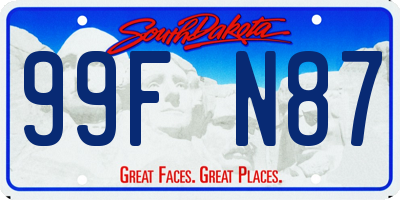 SD license plate 99FN87