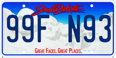 SD license plate 99FN93