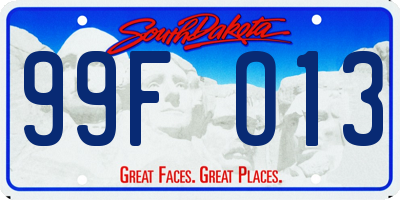 SD license plate 99FO13