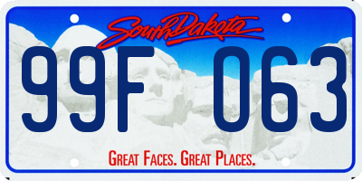 SD license plate 99FO63
