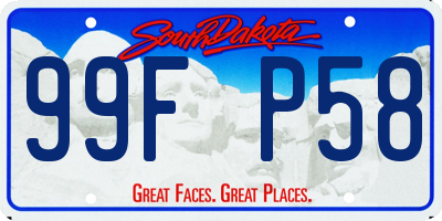 SD license plate 99FP58