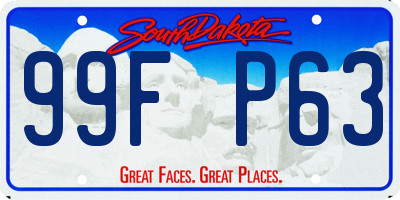 SD license plate 99FP63