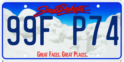 SD license plate 99FP74