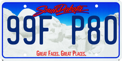SD license plate 99FP80