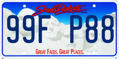 SD license plate 99FP88