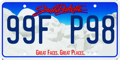 SD license plate 99FP98
