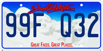 SD license plate 99FQ32