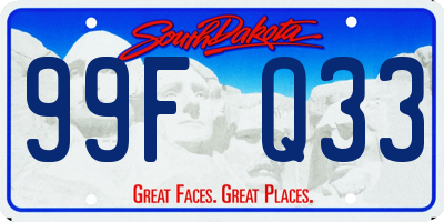 SD license plate 99FQ33