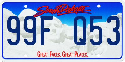 SD license plate 99FQ53