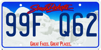 SD license plate 99FQ62
