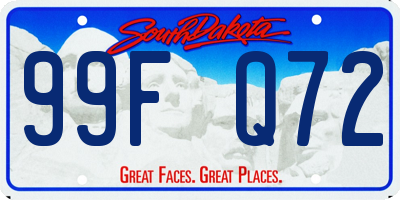 SD license plate 99FQ72