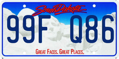 SD license plate 99FQ86