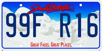 SD license plate 99FR16