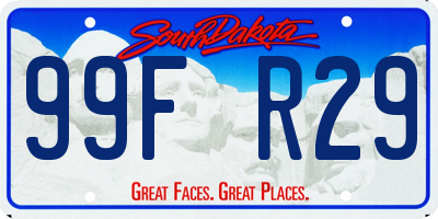 SD license plate 99FR29