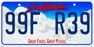 SD license plate 99FR39