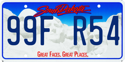SD license plate 99FR54