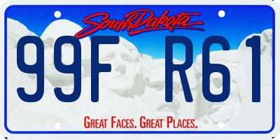 SD license plate 99FR61