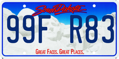SD license plate 99FR83