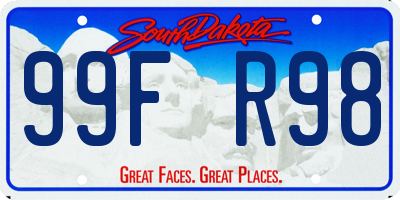SD license plate 99FR98