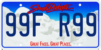 SD license plate 99FR99