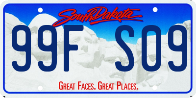 SD license plate 99FS09