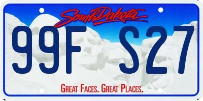 SD license plate 99FS27