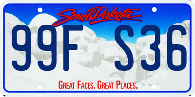SD license plate 99FS36