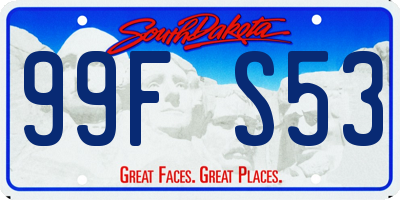 SD license plate 99FS53