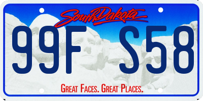 SD license plate 99FS58