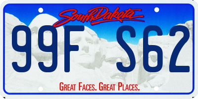 SD license plate 99FS62