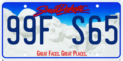 SD license plate 99FS65