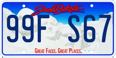 SD license plate 99FS67