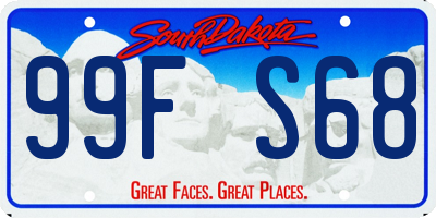 SD license plate 99FS68