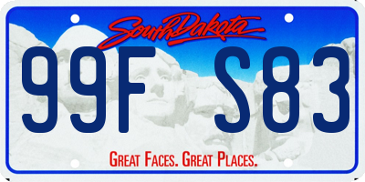 SD license plate 99FS83