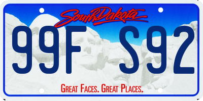 SD license plate 99FS92