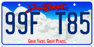 SD license plate 99FT85