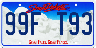 SD license plate 99FT93