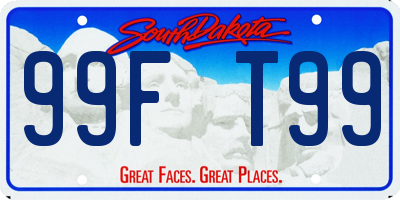 SD license plate 99FT99