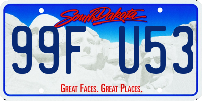 SD license plate 99FU53