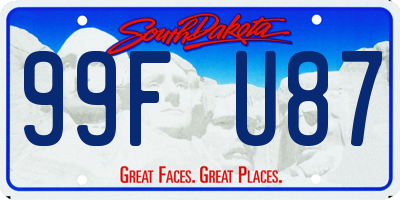 SD license plate 99FU87