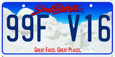SD license plate 99FV16