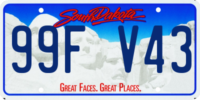 SD license plate 99FV43