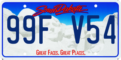 SD license plate 99FV54