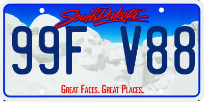 SD license plate 99FV88