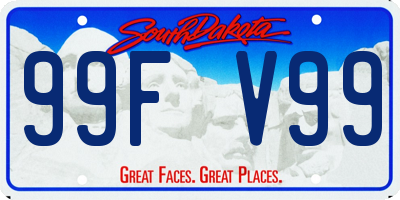 SD license plate 99FV99